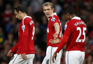 DOBLET: Darren Fletcher �kte til 2-0 etter slett forsvarsspill av Newcastle. Foto: Scanpix