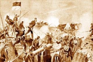 DANMARKS NASJONALE TRAUME: Danskene led et kraftig tap mot pr�yssen ved Dybb�l i april 1864. De sto i fare for � miste hele landet. Fra: WIKIMEDIA COMMONS