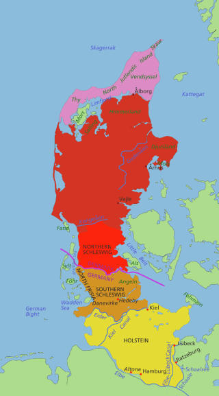 KONFLIKT OM GRENSA FRAM TIL MODERNE TID: Grensen mellom Tyskland og Danmark ser i dag slik ut, etter at danskene fikk tilbake Nord-Slesvig i en folkeavstemning i 1920. Ogs� senere kom det krav om flytting nordover og s�rover. I 1955 slo myndighetene fast at grensen best�r.  Fra: WIKIMEDIA COMMONS