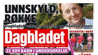 BEKLAGELSE P� FORSIDEN: Uvanlig i norsk presse, men i 2008 fikk R�kke en beklagelse etter saken �Til sengs med R�kke�, soom var laget p� grunnlag av opplysninger fra Mia Gundersens selvbiografi. Ogs� VG beklaget sin omtale, som hadde tittelen �Havnet i seng med kjendis�.