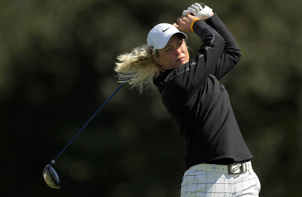 INGEN DR�MMESTART: Suzann Pettersen hadde en f�rsterunde p� det jevne under LPGA-turneringen i Portland, og ligger fem slag bak teten.Foto: SCANPIX/Jonathan Ferrey/Getty Images/AFP