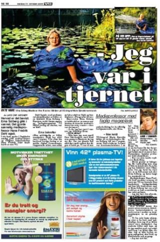HUN VAR I TJERNET! Dagbladet p�sto i 2005 at VGs bilde var manipulert. Det stemte ikke. Faksimile: VG