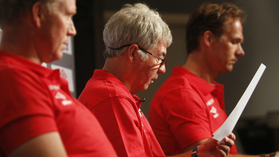 TOK UT EM-TROPPEN: Landlagssjef Egil Drillo Olsen presenterte i dag troppen til EM-kvalifiseringskampene borte mot Island 3. september og hjemme mot Portugal 7. september. Foto: Cornelius Poppe, Scanpix