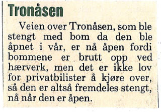 SLIK BLE DET KLART:   En rettelse for � klare opp i eventuelle misforst�elser, fra avisen Agder.