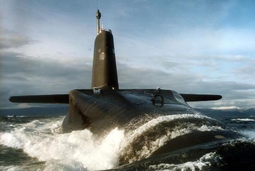 DEN JAGEDE: Britenes Vanguard-ub�ter er Akula-ub�tenes m�l. Foto: SCANPIX
