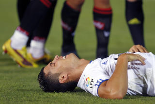 FORTSATT SKADET: Cristiano Ronaldo er fortsatt ute noen uker til etter skaden han p�dro seg i kampen mot Mallorca i La Liga. Foto: Scanpix
