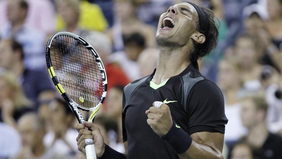 KRAFTVENSTRE: Rafael Nadal har startet jakten p� sin f�rste US Open-tittel. Foto: SCANPIX/AP/Charles Krupa