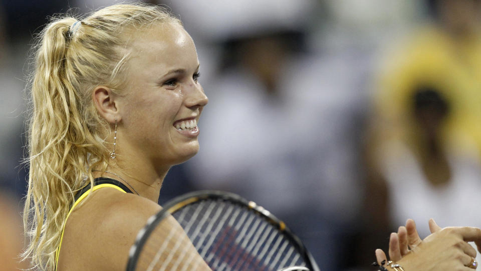 NATTERAVN: F�rsteseedete Caroline Wozniacki hadde ingen problemer med � ta seg videre fra 1. runde i US Open. Foto: Shannon Stapleton, Reuters/Scanpix