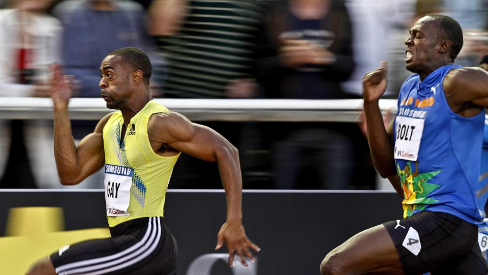 SJELDENT: Usain Bolt opplevde � se ryggen til amerikanske Tyson Gay i Stockholm i august. Det kommer ikke til � skje ofte, mener Bolt.Foto: SCANPIX/AP/Niklas Larsson
