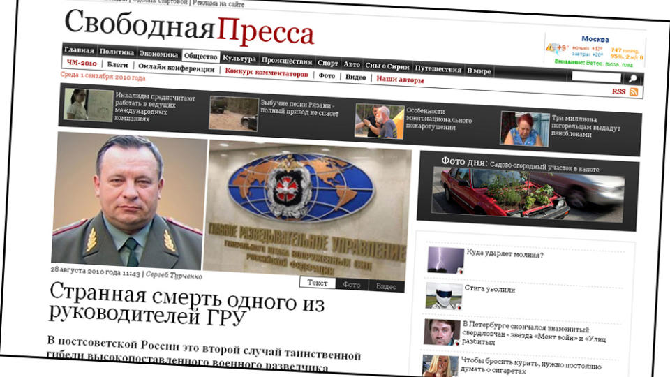 FULL FORVIRRING: Russiske medier spekulerer i om at en av landets mektigste etterretningsgeneraler kan ha blitt drept etter at han ble skylt i land i Tyrkia.