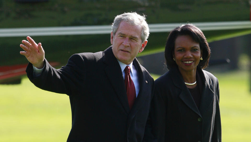 DRAMATISK: I en ny dokumentar som vises p� ni�rsdagen for angrepene den 11. september 2001 avsl�rer Condoleezza Rice den sv�rt dramatiske situasjonen som oppsto i Bush-administrasjonen. Foto: REUTERS/Jason Reed/Scanpix