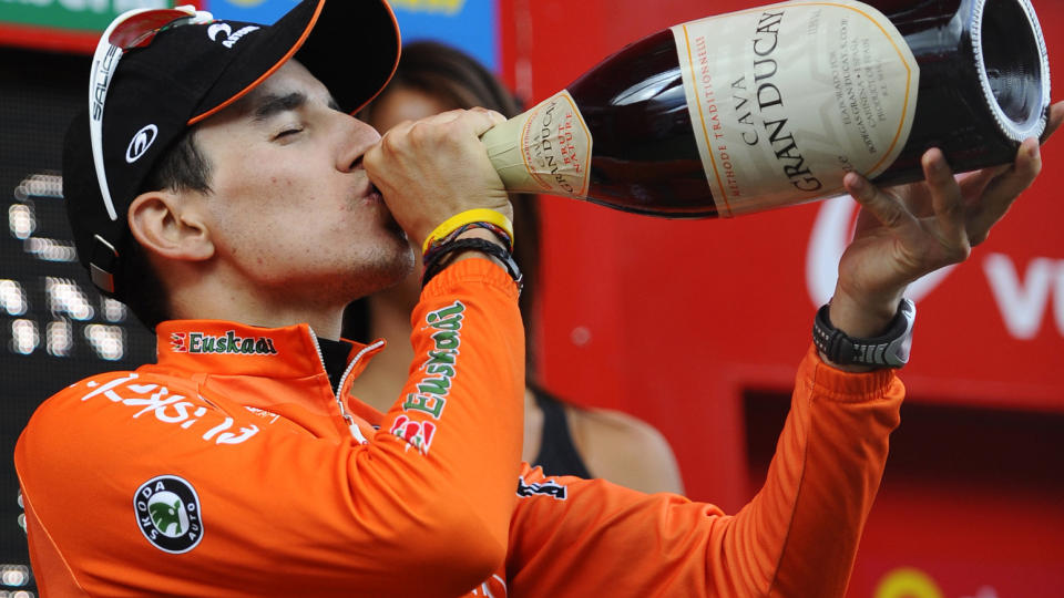 KUNNE FEIRE: Euskaltel-basker Igor Anton. Foto: SCANPIX/REUTERS/Felix Ordonez