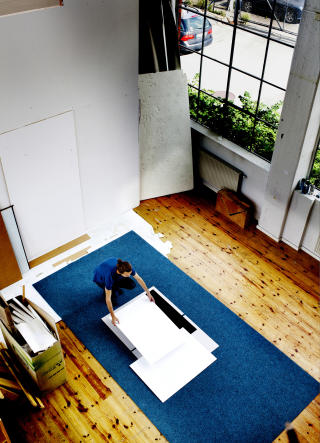 Studio: God plass til � leke seg med grafiske former.