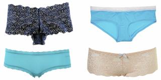 FRA VENSTRE: HogM (kr 79,50), Calvin Clein (kr 149), Bj�rn Borg (kr 149), Topshop (kr 57). Foto: Nelly.com, Produsentene.
