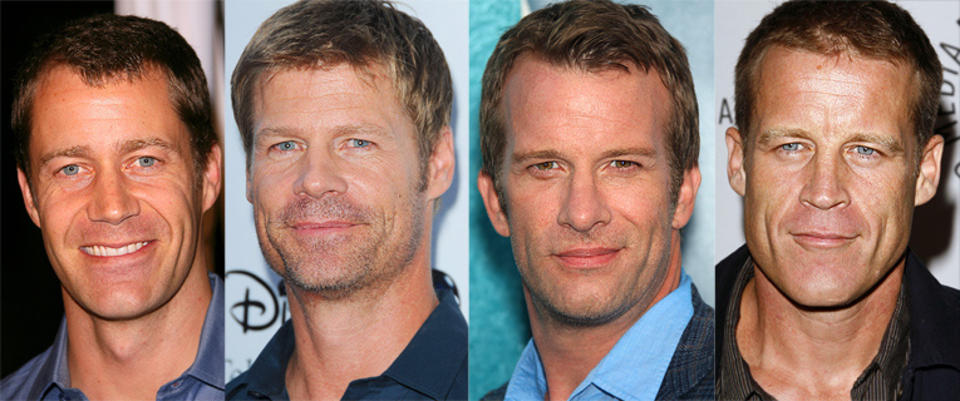 HVEM ER HVEM? Fasit, fra venstre: Colin Ferguson fra �Eureka�, Joel Gretsch fra �The 4400�, Thomas Jane fra �Hung� og Mark Valley fra TVNorge-aktuelle �Human Target�. Foto: STELLA PICTURES/SCANPIX