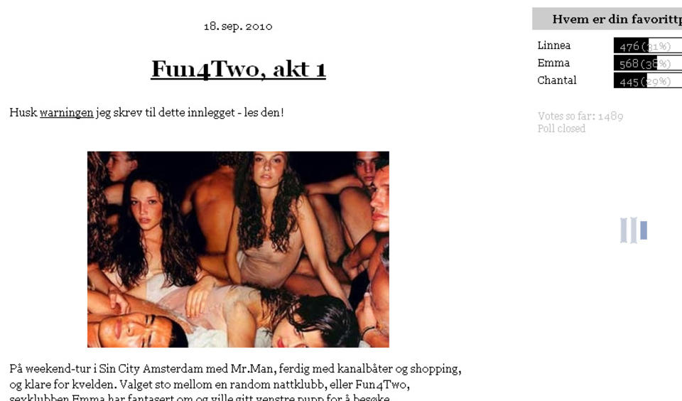 FAKSIMILE: Dette er bloggen Kronprinsparet f�lger p� Twitter. Foto: flinkepiker.org