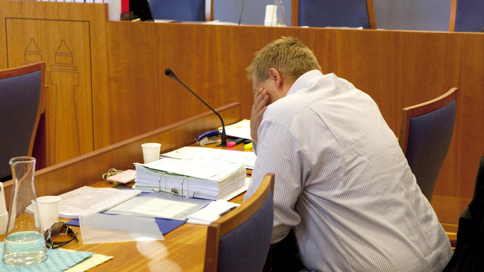 D�MT: 28-�ringen har forklart at han var ruset da han kj�rte ned politimannen B�rge Ivarsen i v�r. Her fra rettssaken i Aust-Agder tingrett. Foto: TORBJ�RN BERG/DAGBLADET