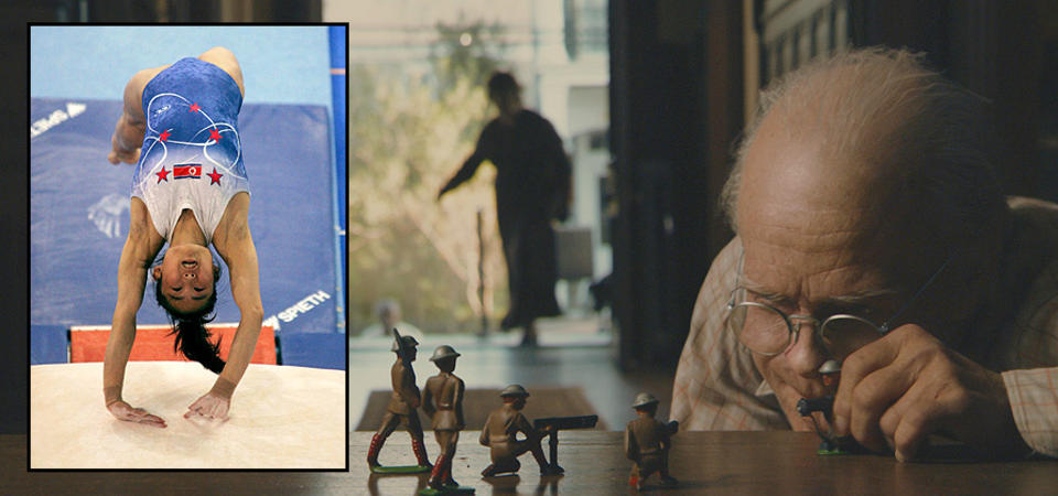 BLIR BARE YNGRE: If�lge nordkoreanske opplysninger blir Hong Su Jong (innfeldt) yngre for hvert mesterskap. Nesten som novelle- og filmkarakteren Benjamin Button. Foto: AP og WARNER BROS./SANDREW METRONOME