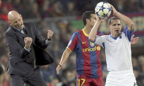 BER OM BEKLAGELSE: St�le Solbakken var engasjert under kampen og stolt av spillerne etterp�. N� vil han at Barcelona skal beklage plystringen, dersom det virkelig er tilfelle. Foto: ALBERT OLIVE/EPA