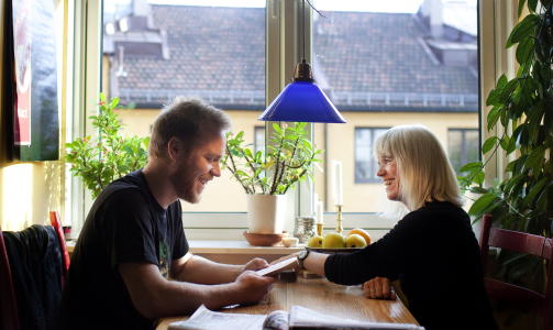 Samhold: - St�r jeg fast kan jeg alltid sp�rre Mikkel om r�d, sier Iben Sandemose. Foto: Agnete Brun
Bildetekst: Mikkel og Iben Sandemose. 
Foto: Agnete Brun / Dagbladet