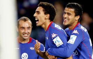 -MORSOMT AT FOLK BRYR SEG: Sier Mostafa Abdellaoue. 
Foto: Kyrre Lien / Scanpix