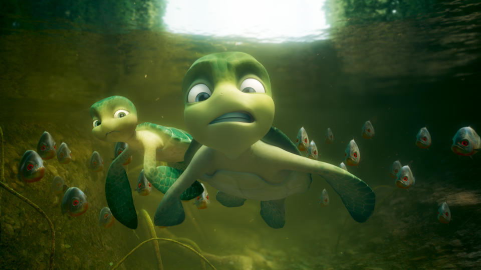 TENKER GR�NT: Ei skilpadda legger ut p� en femti �r lang reise i �Sammys eventyr�.