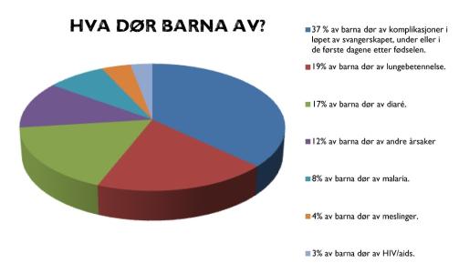 Det er livsfarlig � bli f�dt: Nesten 40% av alle barna som d�r, d�r av komplikasjoner under svangerskap eller f�dsel. Kilde: FN/Redd Barna