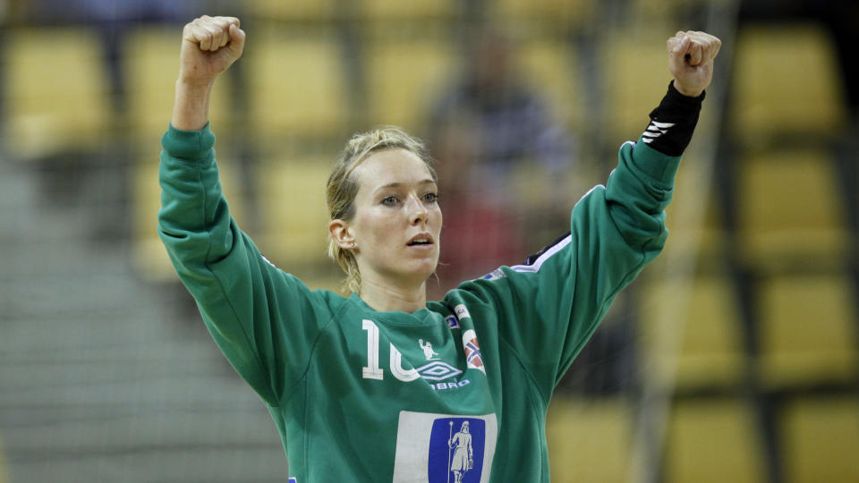 EN DR�Y M�NED TIL EM: Katrine Lunde Haraldsen var ikke med p� landslagssamlingen i Larvik i forrige uke, p� grunn av tett kampprogram med Gy�r. Foto: Bo Amstrup / SCANPIX