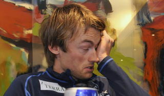 TR�TT? Det var en tydelig sliten Petter Northug som deltok p� lanseringen av biografien om h am selv. Foto: Ned Alley / Scanpix