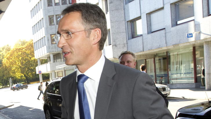 FORN�YD:  Jens Stoltenberg gleder seg over at Norge fortsatt topper indeksen. 
Foto: Morten Holm / Scanpix