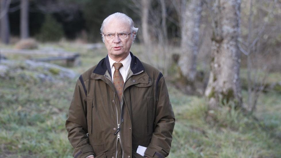 ORDKNAPP:  Kong Carl Gustaf kommenterte i dag den s�kalte skandaleboka p� en pressekonferanse utenfor Tr�llhattan, men har selv ikke f�tt lest boka enn�.
Foto: Expressen