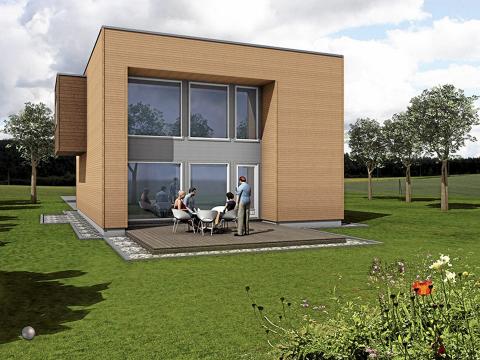 TRENDY: Holm representerer en fornyet interesse for moderne trearkitektur.  Foto: Block Watne