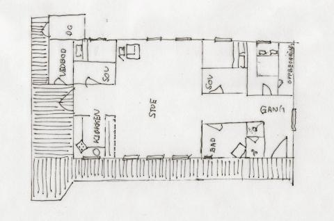 PLANTEGNING: Dette er hva familien hadde som utgangspunkt.