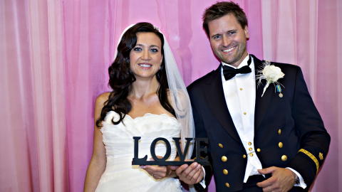 True love: Bryllupet med Robinson-kjendisen Martin Melin sto i august, hennes andre politiektemann.
Foto: Privat