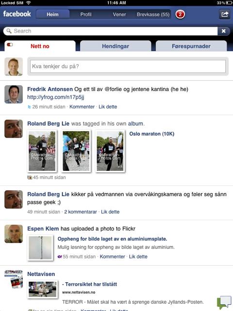 FRIENDLY: Facebook p� den gode m�ten. Illustrasjonsfoto