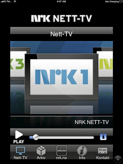NRK: Appen til NRK fungerer bra og gj�r iPad-en din om til en ekstra TV. Illustrasjonsfoto