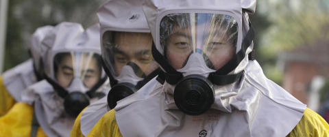 I dag stoppet S�r-Korea i 15 minutter for � forberede seg p� gassangrep