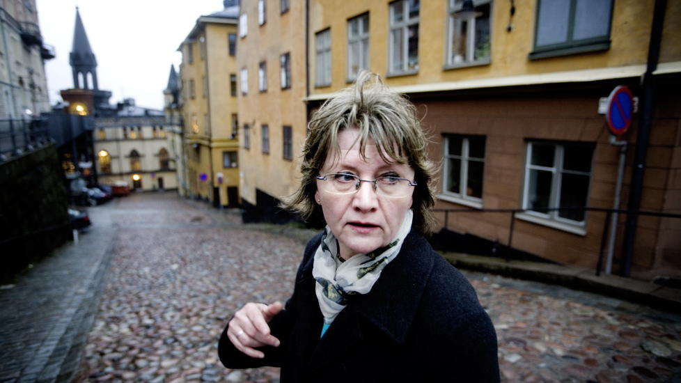 FORBANNET: Eva Gabrielssson var avd�de krimforfatter Stieg Larssons samboer i 32 �r. Hun er kraftig provosert over hvordan hans b�ker blir promotert i Storbritannia. Foto: Adrian �hrn Johansen / Dagbladet