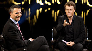 IGJEN: Fredrik Skavlan og statsminister Jens Stoltenberg har pratet sammen p� tv f�r.
