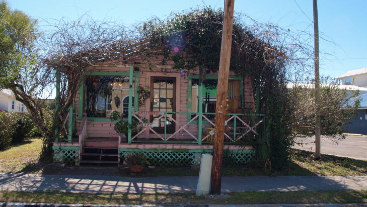 GAMLE FLORIDA: Cedar Key p� nordvestkysten av Florida har verken lyskryss eller kj�pesenter, og bare en matbutikk og sm� antikvariater som dette. Foto: JOHN-ARNE GUNDERSEN