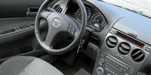 PENT I PLAST: Mazda 6 hadde et pent, men litt plastpreget dashbord som står seg bra mot andre bruktbiler i perioden 2002-2007. PENT I PLAST: Mazda 6 hadde et pent, men litt plastpreget dashbord som står seg bra mot andre bruktbiler i perioden 2002-2007.