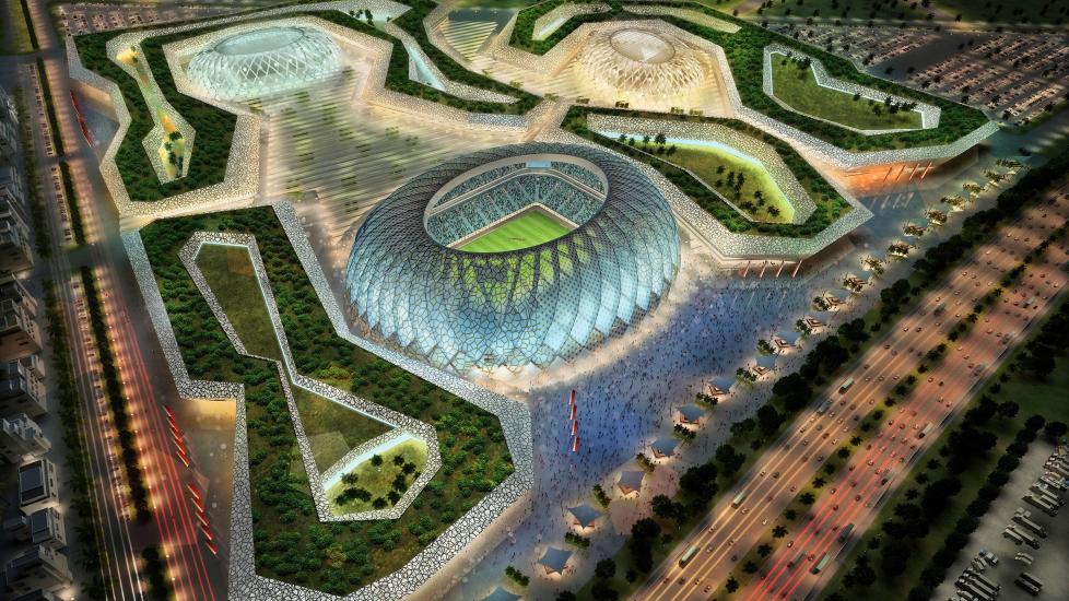 SPEKTAKUL�RT: Slik kommer Al-Wakrah Stadion, med en kapasitet p� 45,120, til � se ut n�r Fotball-VM i Qatar sparkes i gang i 2022. Foto:   EPA/QATAR 2022 WORLD CUP BID COMMITTEE