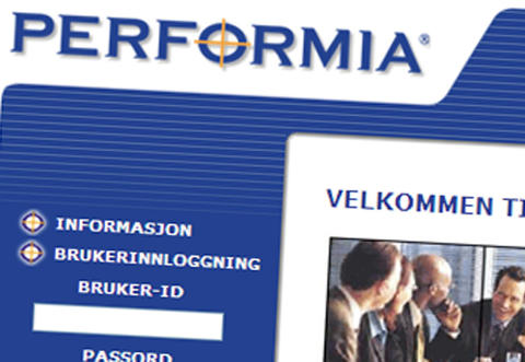 SCIENTOLOGI-LOGO: Performias logo inneholder et velkjent scientologikjennemerke, dianetikksymbolet i en sirkel. Faksimile: PERFORMIA.COM SCIENTOLOGI-LOGO: Performias logo inneholder et velkjent scientologikjennemerke, dianetikksymbolet i en sirkel. Faksimile: PERFORMIA.COM