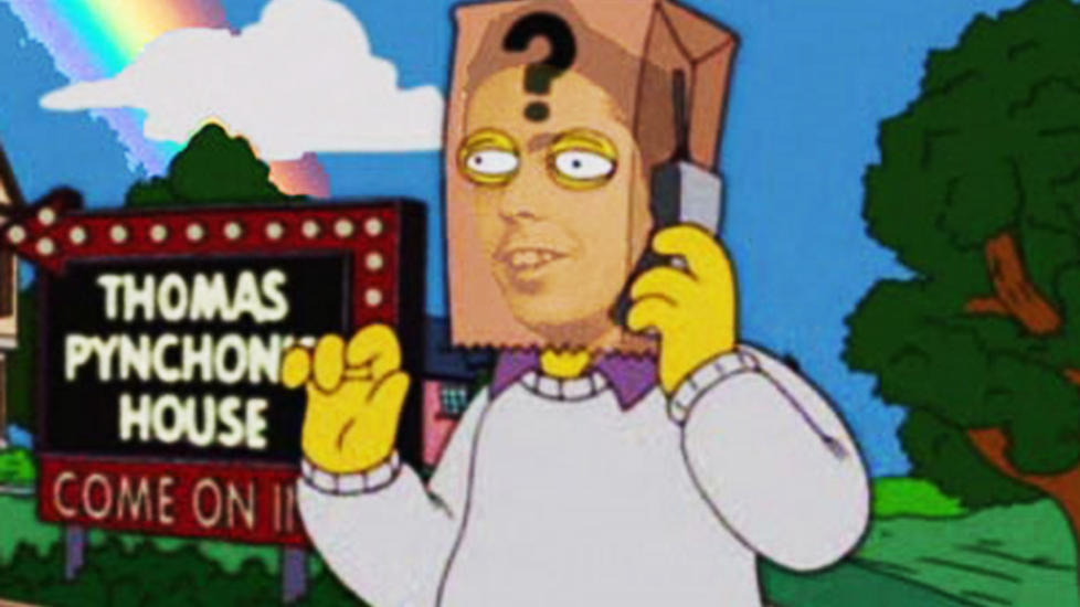 MEDIESKY: Thomas Pynchon har ikke latt seg fotografere p� 50 �r. Bare ved en eneste anledning har han latt sin stemme klinge offentlig, nemlig i et par episoder av �The Simpsons�, der han opptrer med en papirpose over hodet.