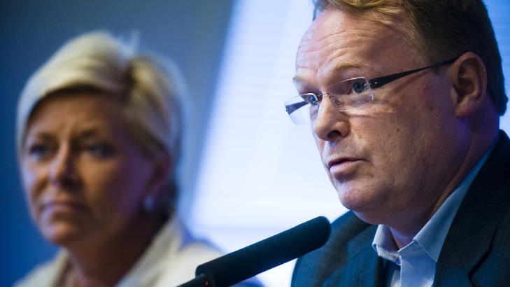 Fremskrittspartiets nestleder Per Sandberg (t.h.) mener Norge er tjent med �kt konkurranse mellom private og offentlige skoler  Foto: H�kon Eikesdal / Dagbladet