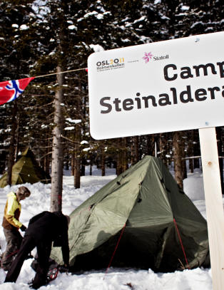 Camperne allerede p� plass i Kollen