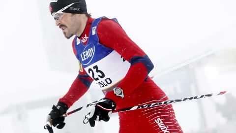 <GJENNOMKJ�RING: Magnus Moan var tom og tok dagens skirenn som en oppladning til mandagens lagkonkurranse. Foto: Stian Lysberg Solum / SCANPIX