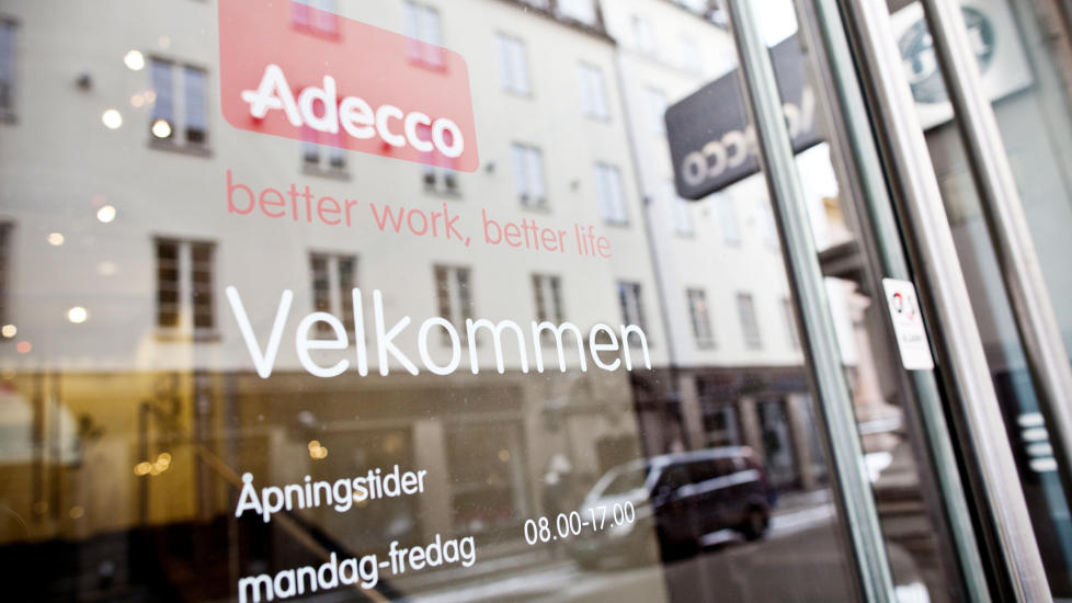 Oslo  20110224.
Inngangspartiet til Adecco sine lokaler i Univeristetsgaten 10 i Oslo torsdag.
Foto: Thomas Winje &Oslash;ijord / Scanpix