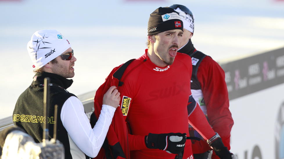 IKKE I TOPPSLAG: Magnus Moan har slitt med sykdom siden onsdagens individuelle konkurranse, men gikk et godt l�p forholdene tatt i betraktning, da han tok Norge til en ny bronsemedalje. Foto: Lise �serud / Scanpix