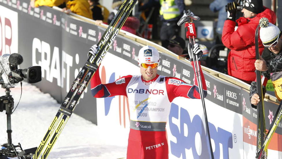 KONGEN: Petter Northug var overlegen p� innspurten av 50 kilometeren. Foto: EIRIK H. URKE